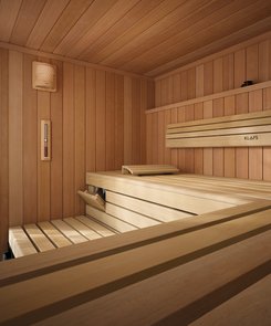 Perfekt für die Aussensauna TARAS geeignet: Inneneinrichtung der Sauna PREMIUM