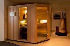 Sauna HOME mit 5-Eck-Grundriss